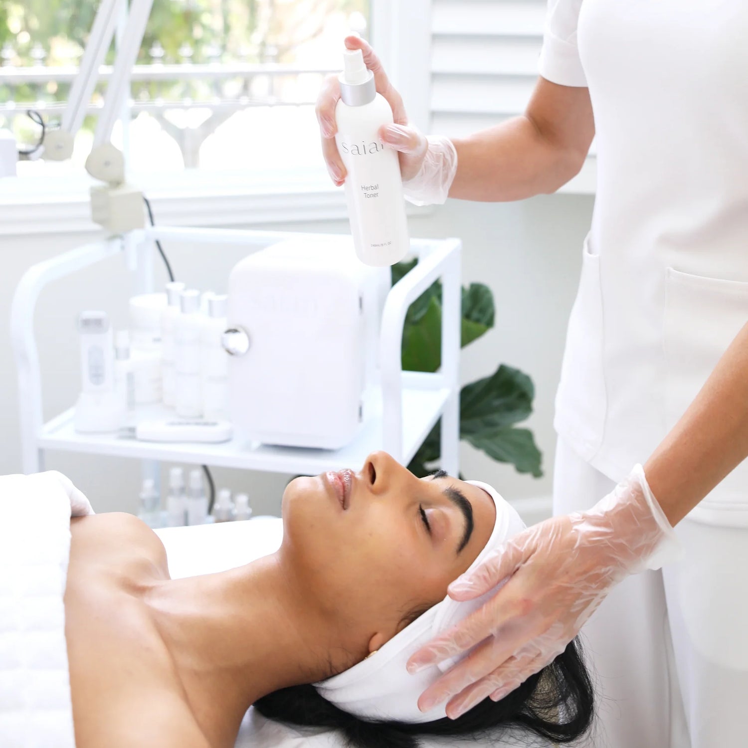 getting a facial by a dermatologist